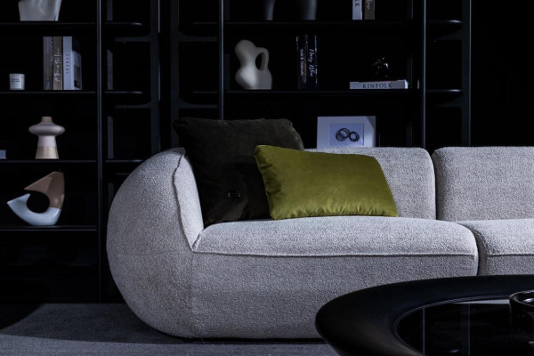 Graue Sofagarnitur Dreisitzer Sessel Garnitur Polstermöbel Luxus Design