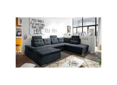 Ecksofa UForm Sofa Wohnlandschaft Garnitur Polster Bettfunktion Schlafsofa
