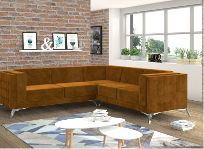 Ecksofa Wohnlandschaft Design Sofa Couch Polster Sitz Garnitur Textil