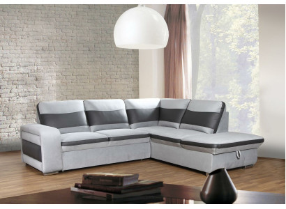 Ecksofa Eck Wahl Leder Stoff Polster Textil Bett Kasten Couch Sofa Ecke