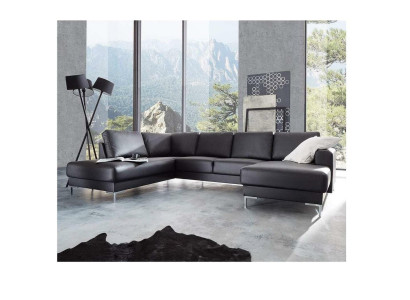 Ecksofa Sofa Couch Polster Wohnlandschaft Deko Leder Eck Sofas Garnitur