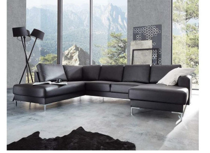 Ecksofa Sofa Couch Polster Wohnlandschaft Deko Leder Eck Sofas Garnitur