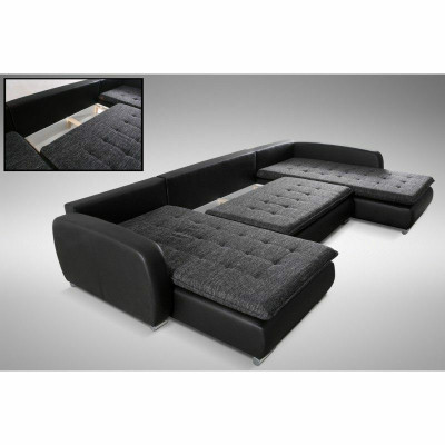 Design Ecksofa Sofa Elena Bettfunktion Couch Polster Sitz Eck Sofas XXL Neu