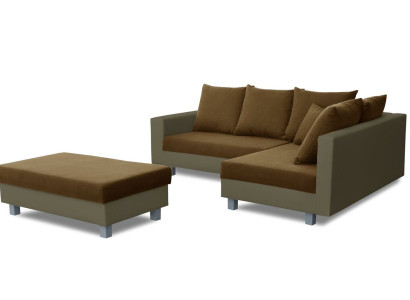 Sofa L-Form Ledersofa Textil Couch Wohnlandschaft Ecksofa Garnitur Polster