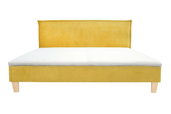 Doppelbett Bett Betten Polster Schlafzimmer Bettkasten Ehe Gelbe Textil Stoff