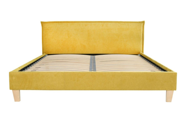 Doppelbett Bett Betten Polster Schlafzimmer Bettkasten Ehe Gelbe Textil Stoff