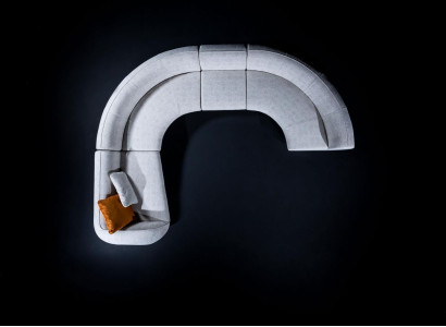 U-Form Sofa Couch Wohnzimmer Wohnlandschaft Ecksofa Design Polster Textil