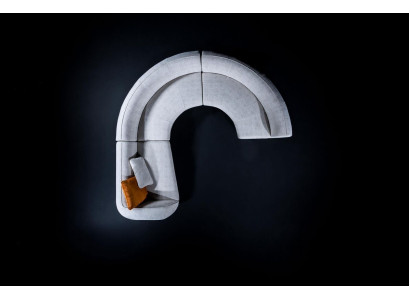 Rundes Ecksofa U-Form Couch Polster Eckcouch Garnitur Modulare Sitzgruppe