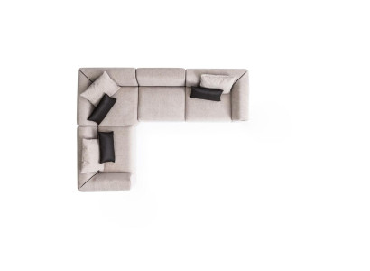 L-förmiges Sofa Beige Eckcouch Wohnzimmermöbel Polstersofa Textil Neu