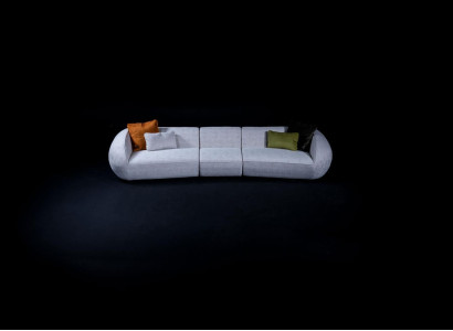 Polstermöbel Sechssitzer Wohnzimmer Couch Textil Sofas Moderne Möbel