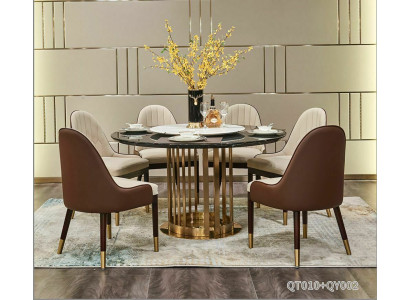Edelstahl Möbel Esstisch Rund Essgarnitur Essgruppe Esszimmer