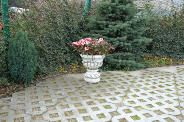 Figur Blumenkübel Pflanz Kübel Weiß Dekoration Figur Blumentöpfe Garten