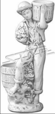 Figur Blumenkübel Weiß Pflanz Kübel Dekoration Figur Blumentöpfe Garten