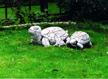 Garten Deko Schildkröte Statue Skulptur Figuren Skulpturen Design Figur