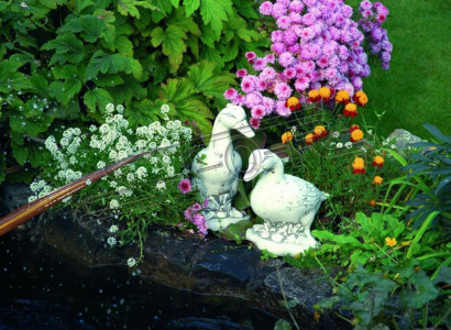 Garten Dekoration Ente Terrasse Stein Figuren Deko Figur Statue Skulptur