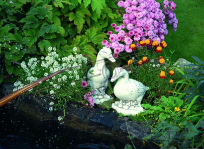 Garten Dekoration Ente Terrasse Stein Figuren Figur Deko Statue Skulptur