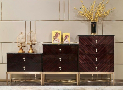 Kommode mit 4 Schubladen Sideboard Hochglanz Schrank Anrichte