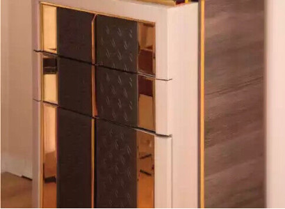 Luxus Kommode Sideboard Braun Gold Holz Schrank Schlafzimmer Kommoden