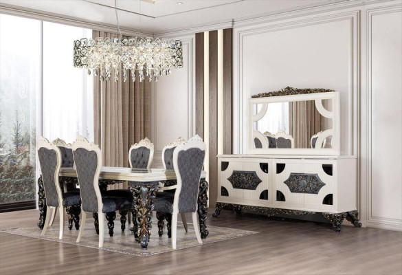 Esszimmer Stuhl Sessel Set 2x Stühle mit Armlehnen + 2x Stühle Luxus Sessel Neu