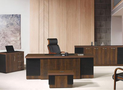 Bürotisch Büromöbel Komplettbüro Schreibtisch Set 4tlg Holz Braun Büro