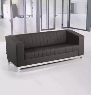 Graue Luxus Sofagarnitur Dreisitzer Sessel Polstermöbel Couch Set 2tlg 