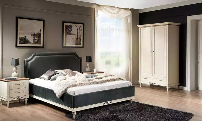 Kleiderschrank Schlafzimmer Schrank Antik Stil Barock weiß Schränke