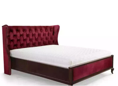 Klassisches Chesterfield Stil Betten Luxus Doppel Bett Holz Möbel Rot Samt