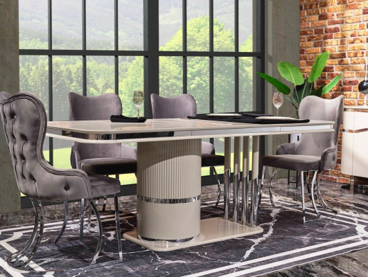 Tisch 6x Stühle 7tlg Esszimmer Holztisch Esszimmer Set Gruppe Design