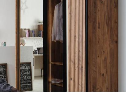 Moderner Kleiderschrank Luxus Holz Schränke Glas stilvolle Schlafzimer