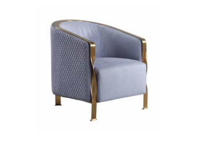 Modern luxuriöse Grau Sessel Möbel Fernseh Sofa Polster Club Stuhl Metall