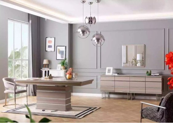 Set Gruppe Tisch 6x Stühle Esszimmer Holztisch Esszimmer Design neu