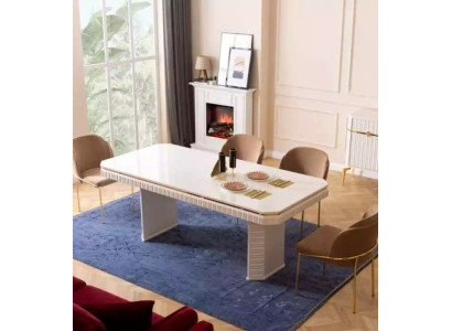 Esszimmer Esstisch 6x Stuhl beige Garnitur Set 7tlg Luxus Holz Möbel