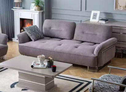 Sofa 3 Sitzer Textil Wohnzimmer Design Modern Neu Luxus weiß grau