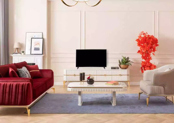 Wohnzimmer tv Ständer Möbel rtv Fernseher Stil Modern Weiß Luxus Holz