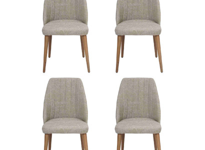 Modern Grau 4x Stühle Polsterstuhl Luxus Sessel Stuhl Lehnstuhl Esszimmer
