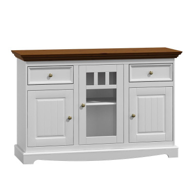 Schrank Holz Schränke Wohnzimmer Anrichte Vitrine Klassische Kommode Kommoden