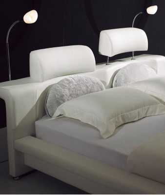 Design Doppelbett Lederbett Betten Bett Polster Leder Schlafzimmer Ehe