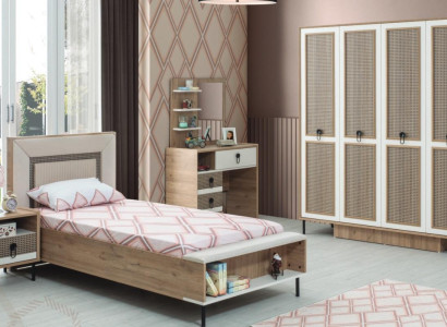 Schlafzimmer Sets Jugenbett Kinderbett Braun Holz Set 5tlg Bett Modern