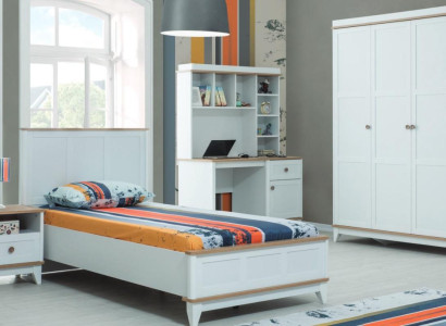 Jugenbett Kindermöbel Kinderbett Komplette Weiß Holz Set 4tlg Modern