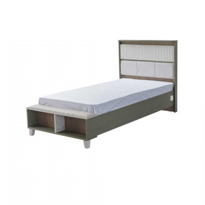 Garnitur Kinderzimmer Bett Kinderbett Kindermöbel Grau Holz Set 4tlg