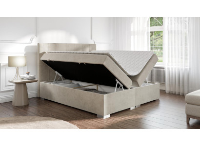 Bett Luxus Schlafzimmer Doppelbett Textil Polster Design Möbel Boxspringbett