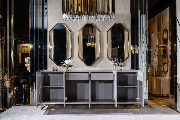 Wohnzimmer Anrichte Kommode Grau Anrichten Schränke Kommoden Möbel Holz