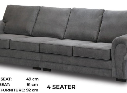 Viersitzer klassisches Sofa Möbelpolsterung in grau Bequemes Couch Stoff
