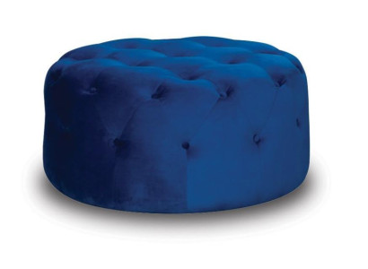 Hocker Fußstütze Hocker Sitz Wohnzimmer Stoff Blau Luxus Sitzmöbel 