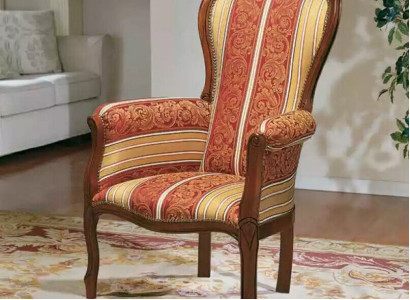 Klassischer Sessel Polstermöbel Luxus Polstersessel Holzgestell Neu