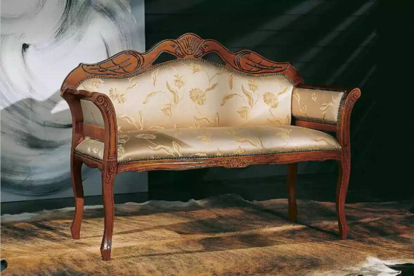 Klassische Barock Sitzbank Polsterbank Bänke Luxus Zweisitzer Möbel