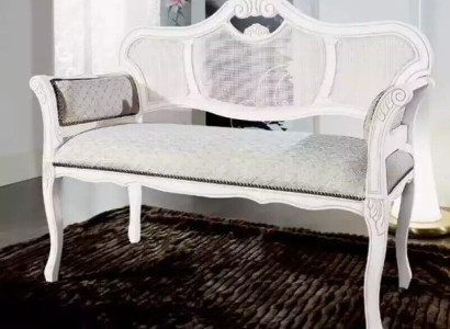 Bank Wohnzimmer Klassischer Sitzbank Stoff Textil Möbel Sitzbänke Bänke
