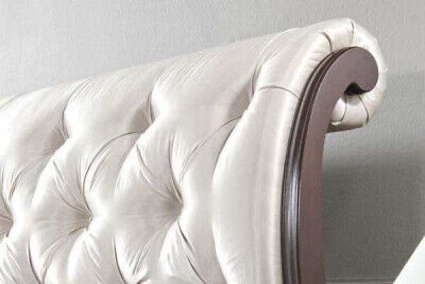 Chesterfield Bett Betten Doppelbett Ehebett Italienische Möbel Holz Leder Textil