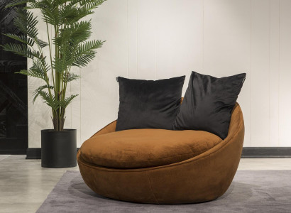 Runder Sessel Relax Stuhl Polster Einsitzer Couch Möbel Gepolstert Rund