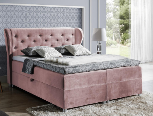 Bett Polsterbett Boxspringbett Polyester Betten Doppelbett Ehebett Bettgestell